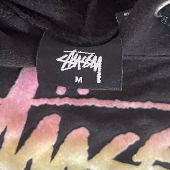 Stussy black cropped hoodie sweater - Picture 2 of 2